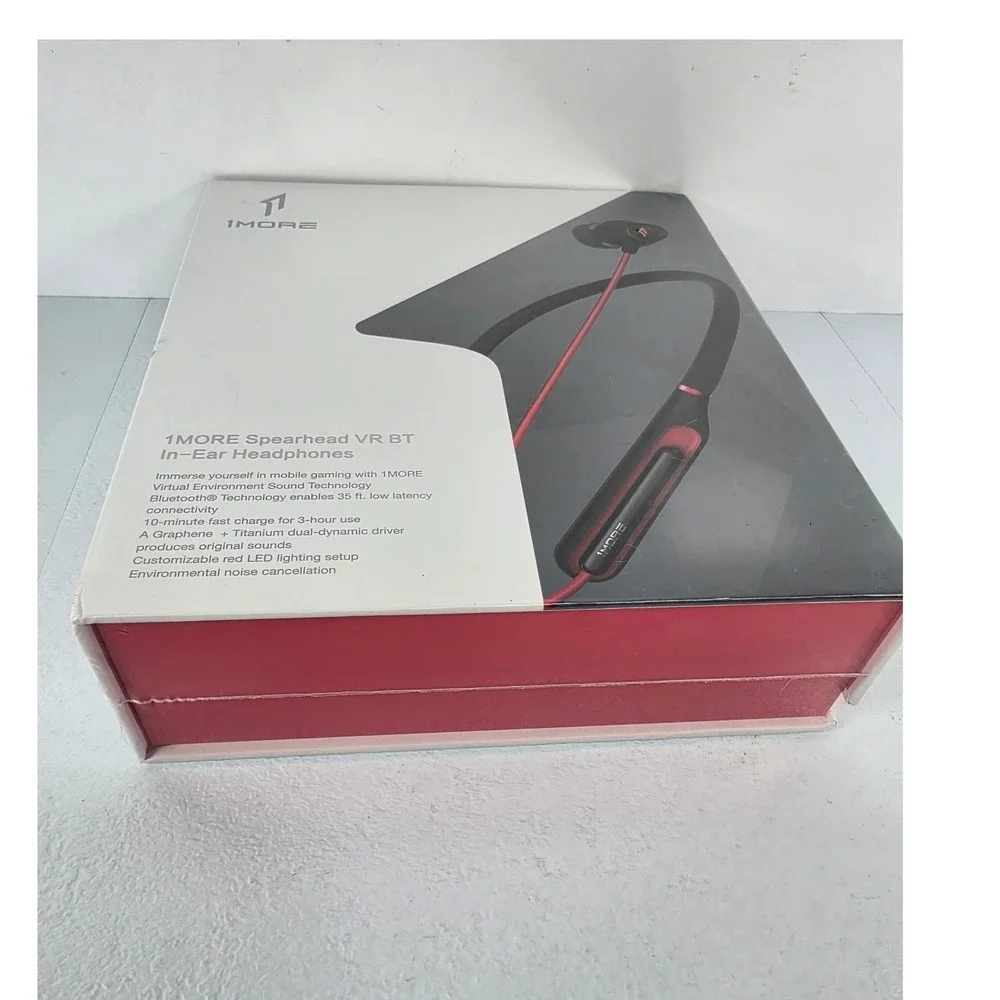 1MORE Spearhead VR BT Wireless In-Ear Gaming Headphones E1020BT Black Red NEW